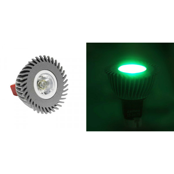 Power led MR16 3W-12V AC/DC 10° green