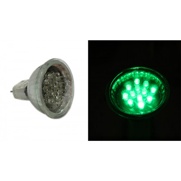 Led PAR11 15Led 12VDC 0.8W 30° Green