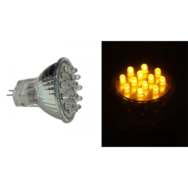 Led MR11 15LED 230V 0.8W 30° Yellow