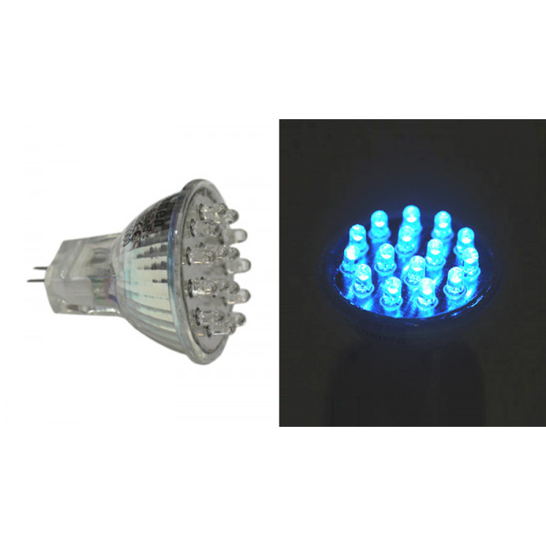 Led MR11 15LED 230V 0.8W 30° Blue