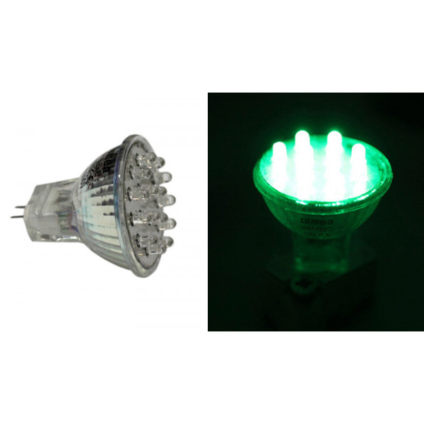 Led MR11 15LED 230V 0.9W 30° Green