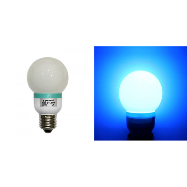 Led Lamp G60 21LED 230V 1.2W BLUE