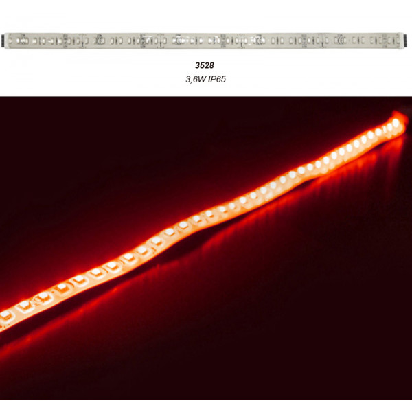 LED SMD Strip IP65 12VDC 3.6W 45LED 45cm Red