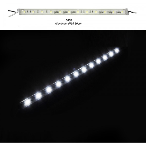 LED SMD Strip Aluminum Bar IP65 12L/pc 30cm 12VDC 3W 120° cool White