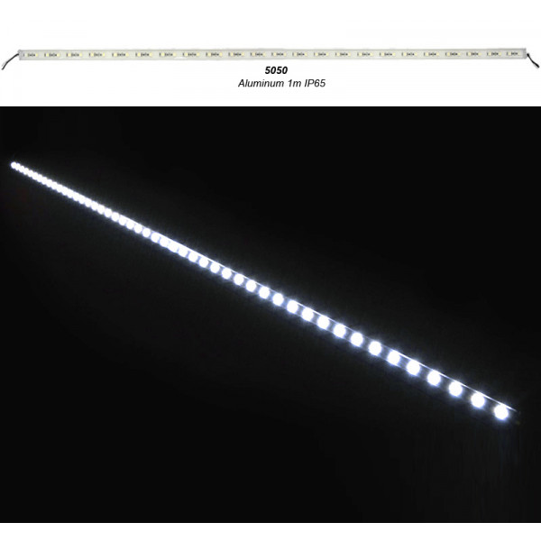 LED SMD Strip Aluminum Bar IP65 48L/pc 100cm 24VDC 12W 120° cool White