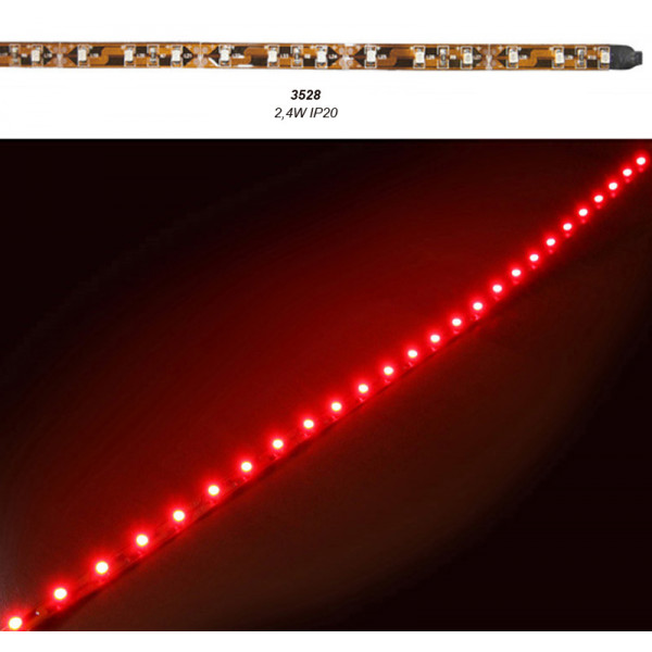 LED SMD Strip IP20 12VDC 2.4W 30LED 120° 50cm Red