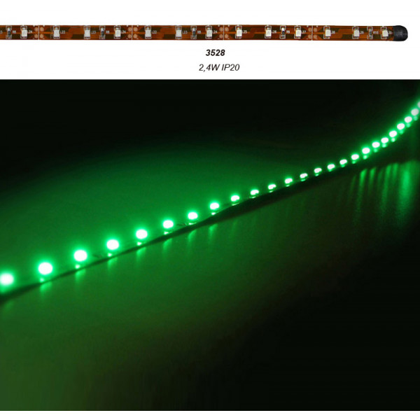 LED SMD Strip IP20 12VDC 2.4W 30LED 120° 50cm Green