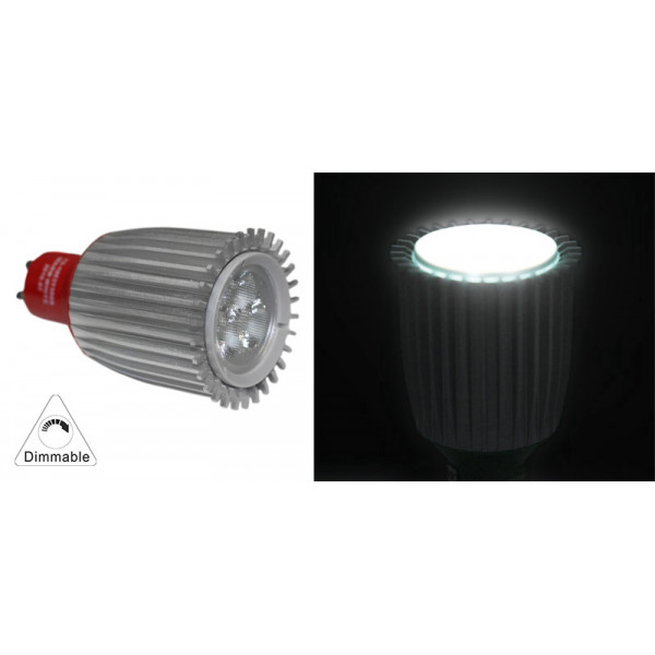 Power led GU10 3Led/7W-230V AC/DC  30° dimmable cool white