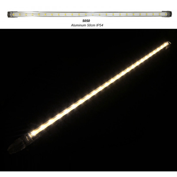 LED SMD Strip Aluminum Bar IP54 24LED 50cm 24VDC 6W 120° Warm White