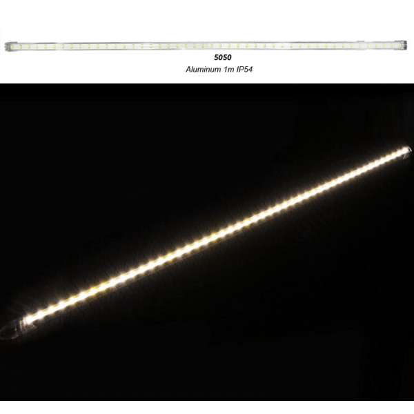 LED SMD Strip Aluminum Bar IP54 1m 24VDC 11W 120° Warm White