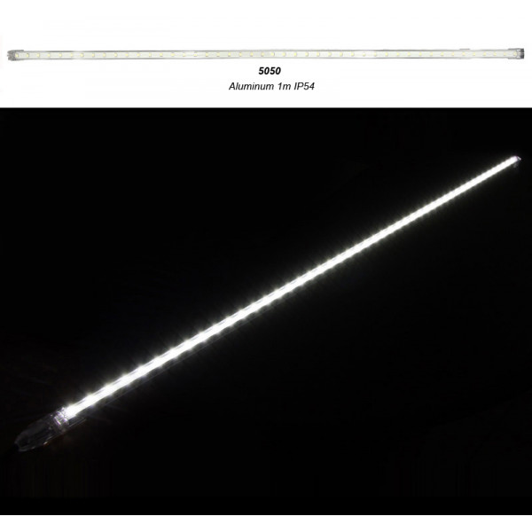 LED SMD Strip Aluminum Bar IP54 1m 24VDC 11W 120° Cool White