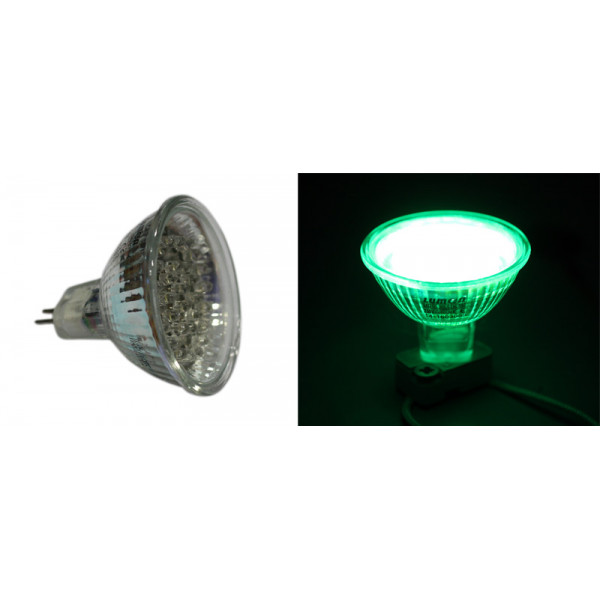 Led PAR16 30Led 230V 2W 15° Green