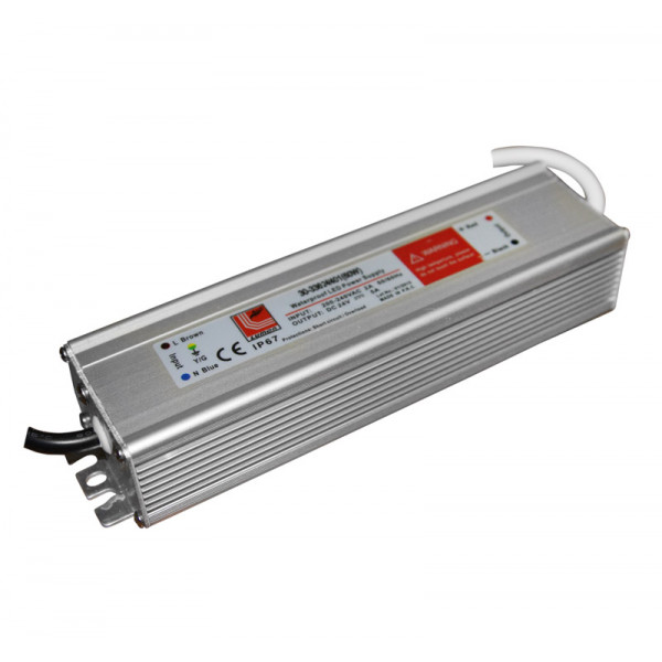 Aluminum power supply for LED strips 240V/24VDC 60W IP67