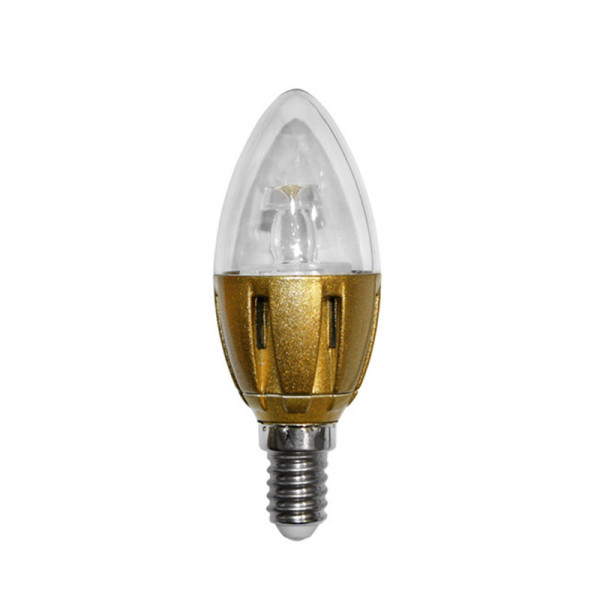 Led Candle E14 Clear Golden base 230V 3W Cool White