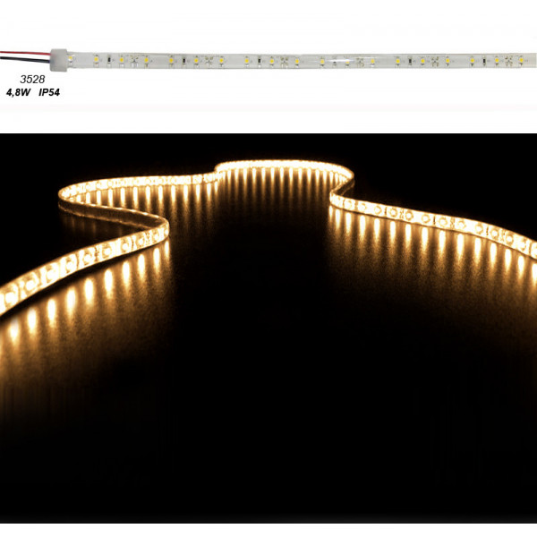 LED Strip Adhesive White PCB 5m 12VDC 4.8W/m 60L/m Amber IP54