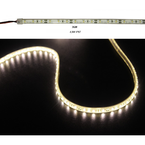 LED Strip White PCB 5m 12VDC 4.8W/m 60L/m Warm White IP67