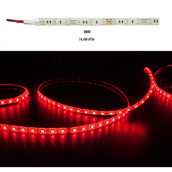 LED Strip Adhesive White PCB 5m24VDC 4.4W/m 60L/m Red IP54