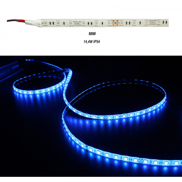 LED Strip Adhesive White PCB 5m24VDC 14.4W/m 60L/m Blue IP54