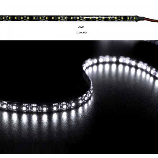 LED Strip Adhesive Black PCB 5m 12VDC 7.2W/m 90L/m Cool White IP54