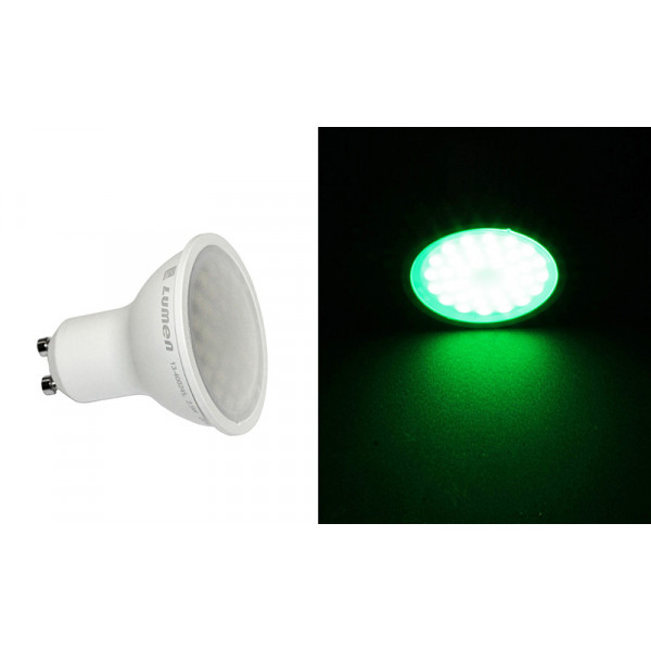 Led SMD GU10 Frosted Cover 230V 2.5W 105° Green