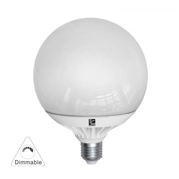 Led Globe G125 E27 Alumin. 230V 15W Dimmable Cool White