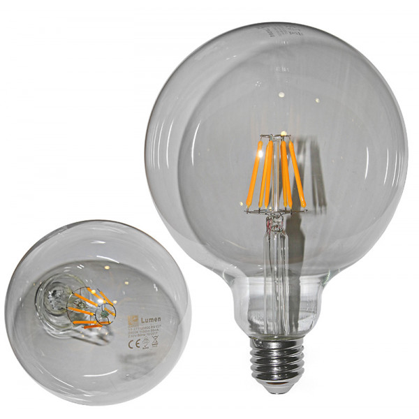 Led COG E27 Clear G125 230V 8W Warm White