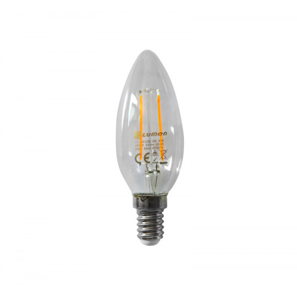 Led COG E14 Clear Candle 230V 2W Cool White