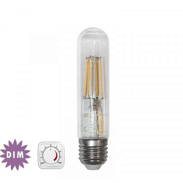 Led COG E27 Clear T30 L:125mm D:30mm 230V 6W Dimmable Warm White