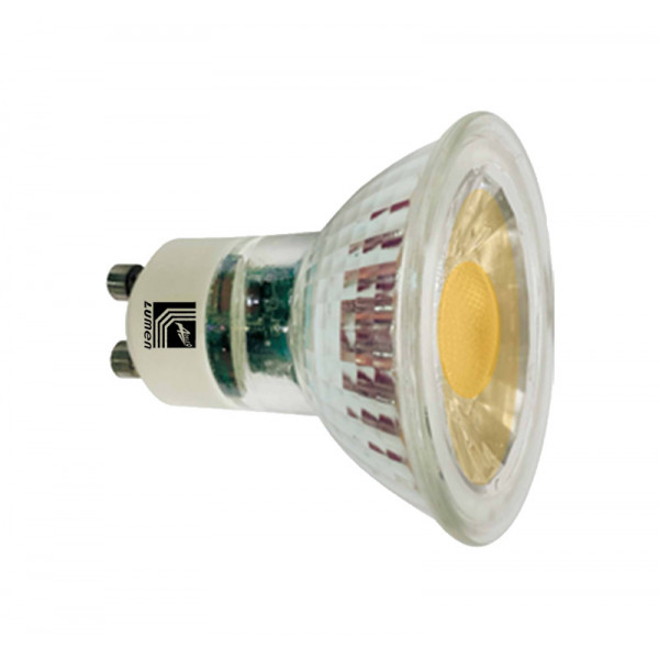 Led COB CREE USA Chip GU10 Glass 230V 5W 38° Cool White