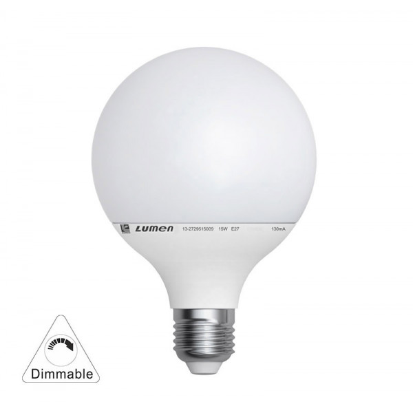 Led Globe G95 E27 15W 230V Dimmable Warm White