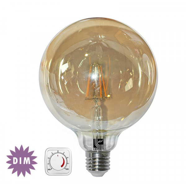 Led COG E27 Golden G125 230V 6W Dimmable Warm White