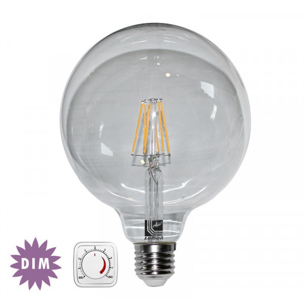 Led COG E27 Clear G125 230V 10W Dimmable Warm White