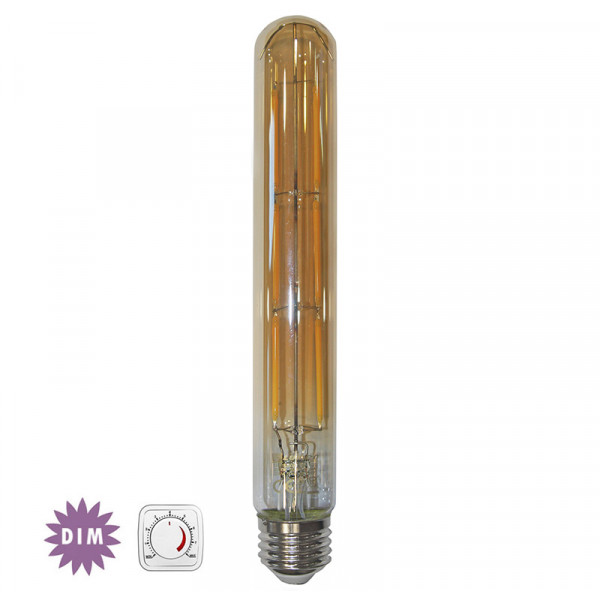 Led COG E27 Golden T30 L:225mm D:30mm 230V 6W Dimmable Warm White