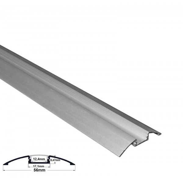 Aluminum profile 1m wall mounted Oval for LED strips max W:12mm