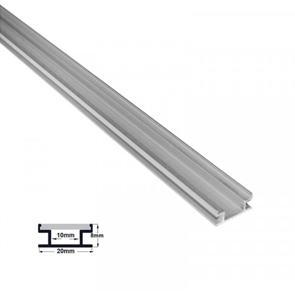 Aluminum profile 1m wall fitted for LED strips max W:10mm (new)