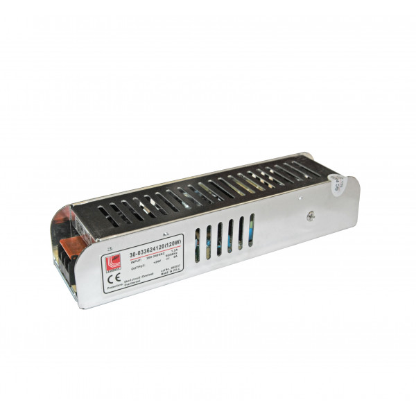 Aluminum power supply mini size for LED strips 240V/24VDC 120W