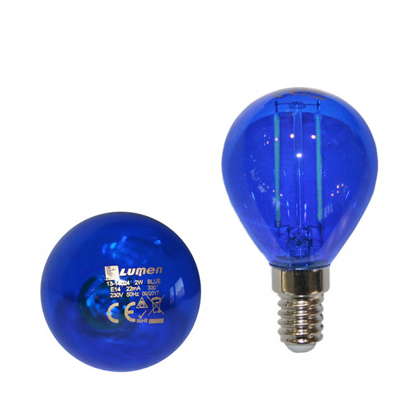 Led COG G45 Ε14 230V 2W Blue