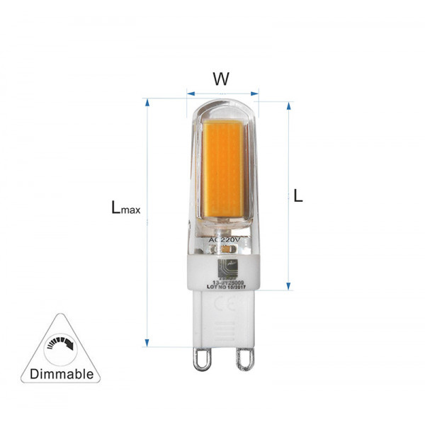 Led COB G9 Ceramic 230V 2.5W Dimmable Warm White