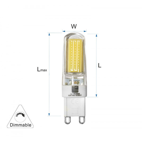 Led COB G9 Ceramic 230V 2.5W Dimmable Cool White