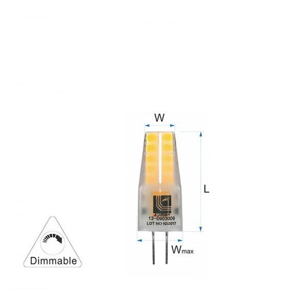 Led G4 Frosted Silicon 3W 12VAC/DC Dimmable Warm White