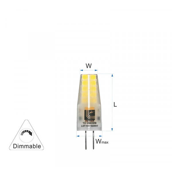 Led G4 Frosted Silicon 3W 12VAC/DC Dimmable Cool White