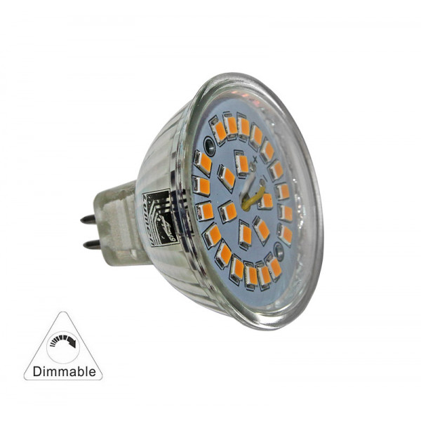Led SMD MR16 Glass 12VAC/DC 5W 110° Dimmable Warm White