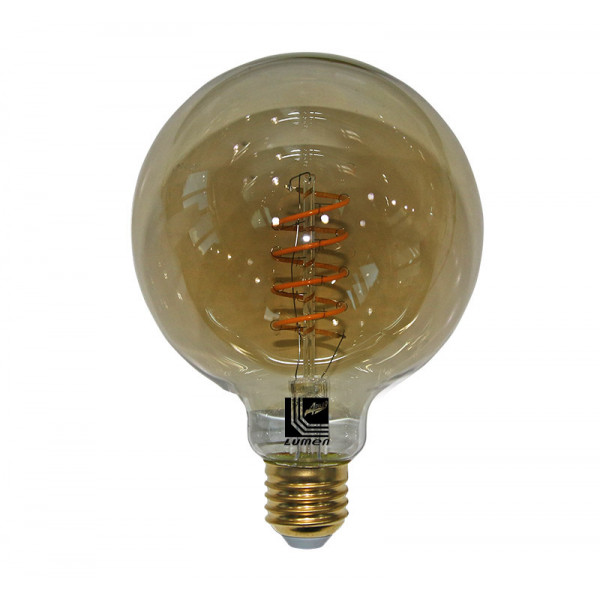 Led COG E27 Smoky Glass G125 230V 6W Warm White