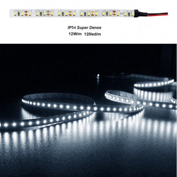 LED Strip Dense White PCB 5m 12VDC 120L/m 12W/m Cool White IP54