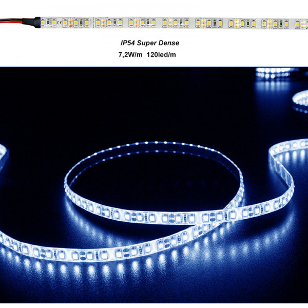 LED Strip Dense White PCB 5m 12VDC 120L/m 7.2W/m Blue IP54