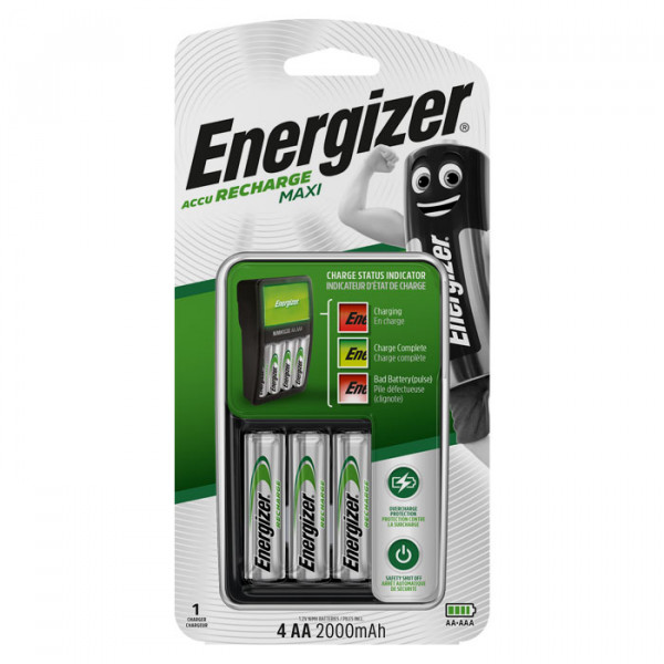 Energizer Maxi Battery Charger AA / AAA with 4 rechargeable batteries AA 2000mAh.