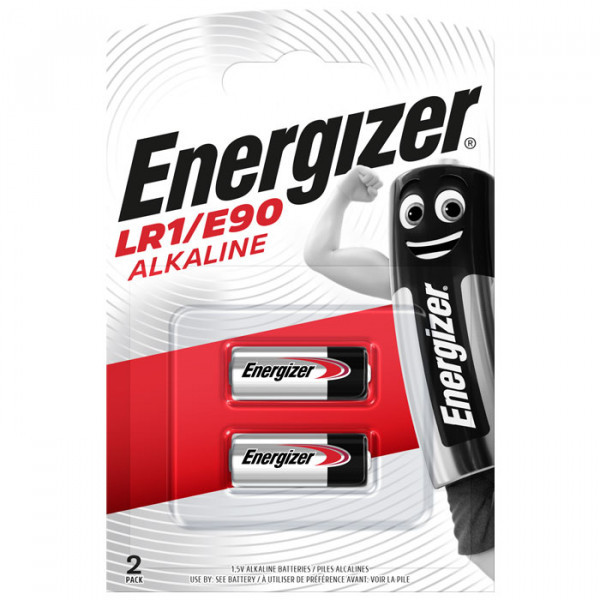 Alkaline miniature battery E90/N (LR1), in 2 blister pack. 