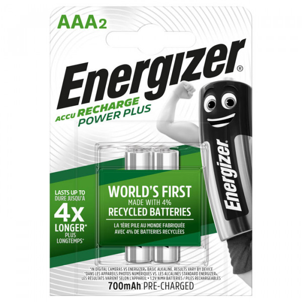 Εnergizer ΑAΑ-HR03 Power Plus rechargeable, in 2 blister pack.