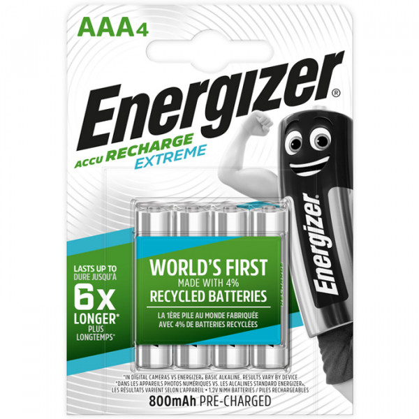 Εnergizer AAA-HR03 Extreme rechargeable, in 4 blister pack.