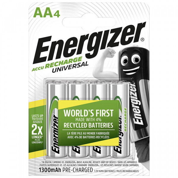 Εnergizer ΑΑ rechargeable, in 4 blister pack.